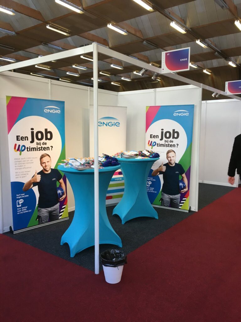 Stand portable facile à installer pour un jobdays d'Engie