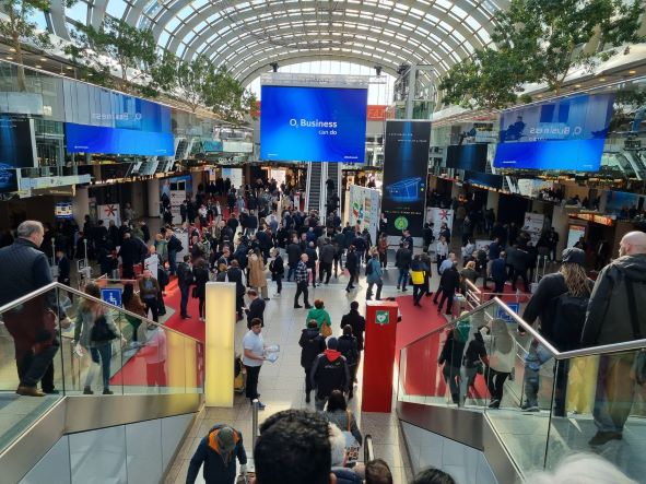 Entrée du salon EuroShop en Allemagne